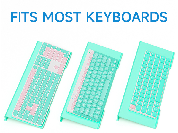 teal computer keyboard stand