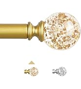 TVWOO Gold Curtain Rods for Windows 28 to 48 Inch,Heavy Duty Curtain Rods,Adjustable Curtain Rod ...