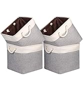 Univivi Foldable Storage Basket Fabric 13 inch Cube Storage Bins with Hard Bottom &Sturdy Handles...