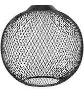 OSALADI Metal Lampshade Mesh Wire Cage Pendant Light Shade Spherical Chandelier Lamp Cover Hollow...