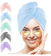 HOMEXCEL Microfiber Hair Towel for Women 5 Pack,10X 26 Inch Hair Turbans for Wet Hair,Super Absor...