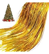 Pack of 3000 Strands Gold Christmas Icicle Tinsel Foil Fringes | 19.8 Inches, Christmas Tree Tins...