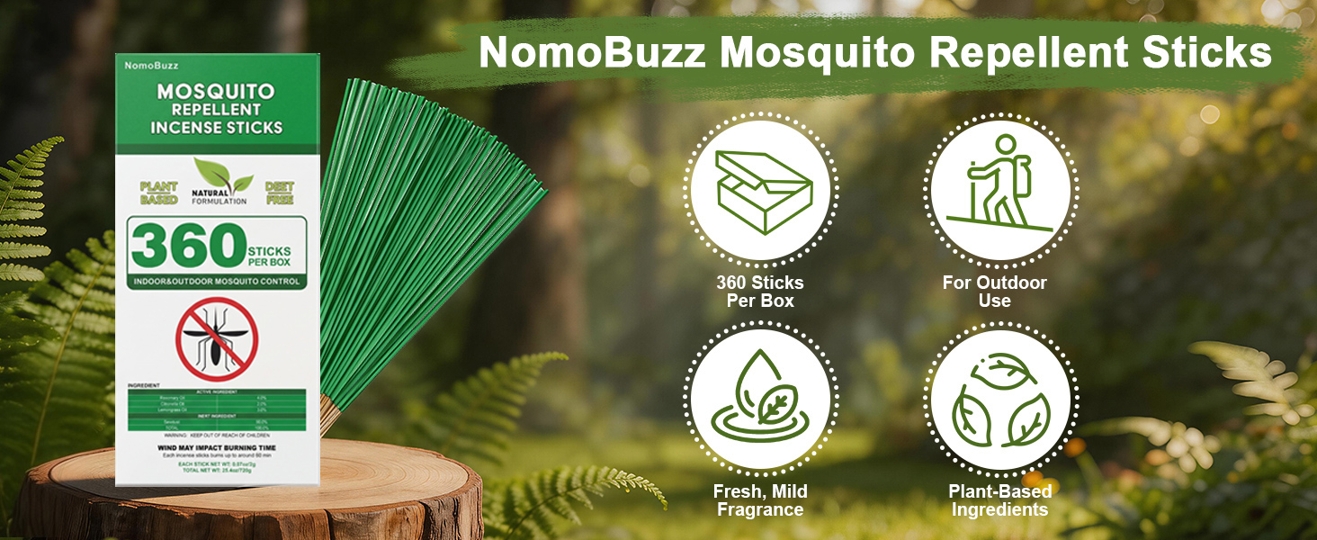 NomoBuzz Mosquito Repellent Sticks