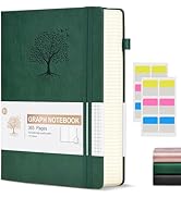 Graph Paper Notebook Journal, 360 Numbered Pages Grid Notebooks, Thick 100gsm Graphing Paper Note...