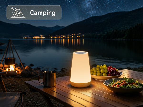 Portable LED night light for outdoor, soft warm light for dinner, lightweight travel companion