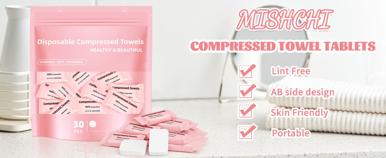 compressed disposable face towel