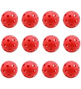 12-Pack Airflow Hollow Plastic Practice Golf Balls, Limited Flight Plastic Golf Training Balls fo...