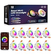 YGS-Tech Smart 3 Inch Recessed Lighting, WiFi LED Downlight 5W 120V, Compatible with Alexa and Go...