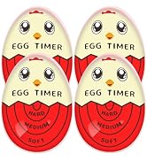Lasubst Egg Timer for Boiling Eggs that Changes Color When Done, Red, Pack of 4