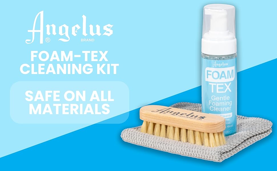 angelus foam tex Kit, sneaker cleaner for leather, suede, canvas, shoes and bags