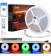 FOSUO RGBW Smart IC COB LED Strip Warm White 3000K 24V 32.8ft 7840LEDs WS2811 Addressable Color C...