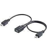 ELECTOP Micro USB Female to 2 Micro USB Male Splitter Cable
