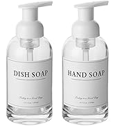 rejomiik 2 Pack Foaming Soap Dispenser Thick Glass Foam Hand Soap Dispenser for Bathroom or Kitch...