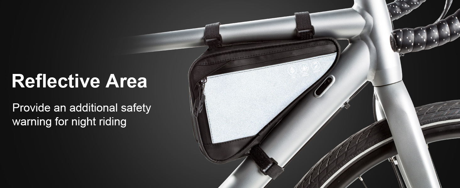 2L Bike Frame Storage Bag with Water Resistant Reflective