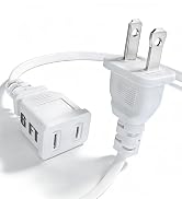 6feet White Extension Cord 10 A 1250W 125 VAC Thin Extension Cord Male to Female