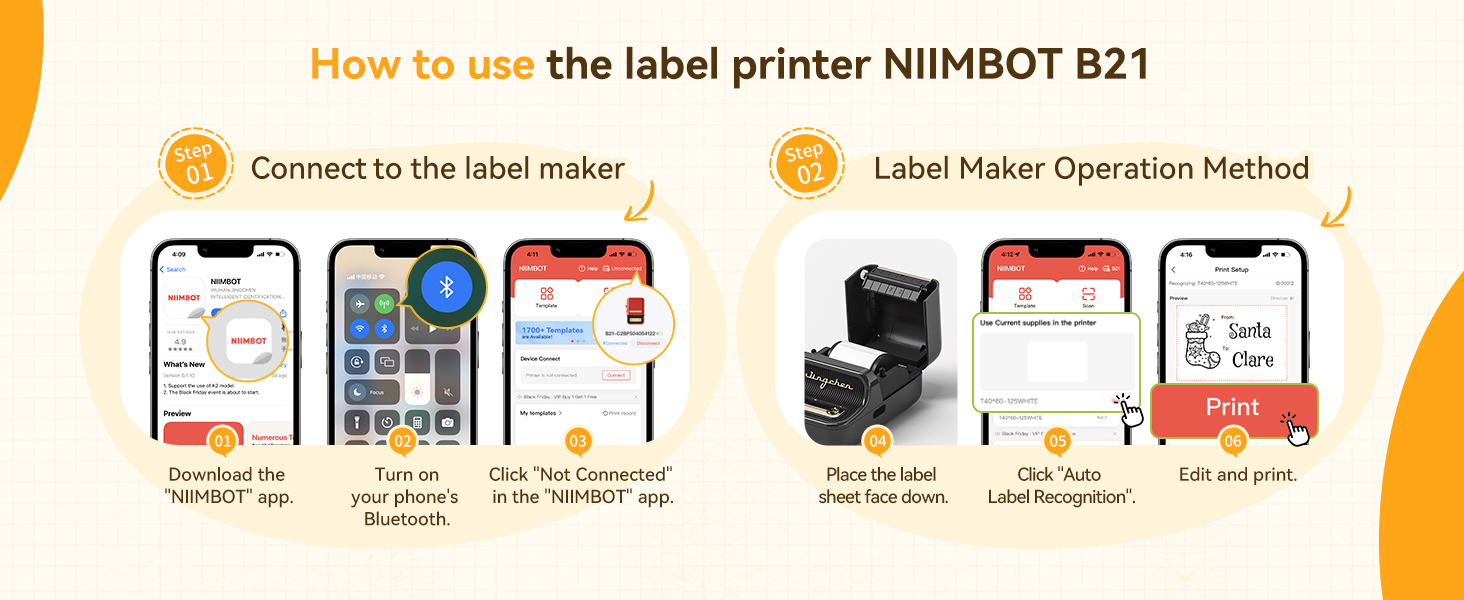 easy to use b21 label maker with NIIMBOT APP