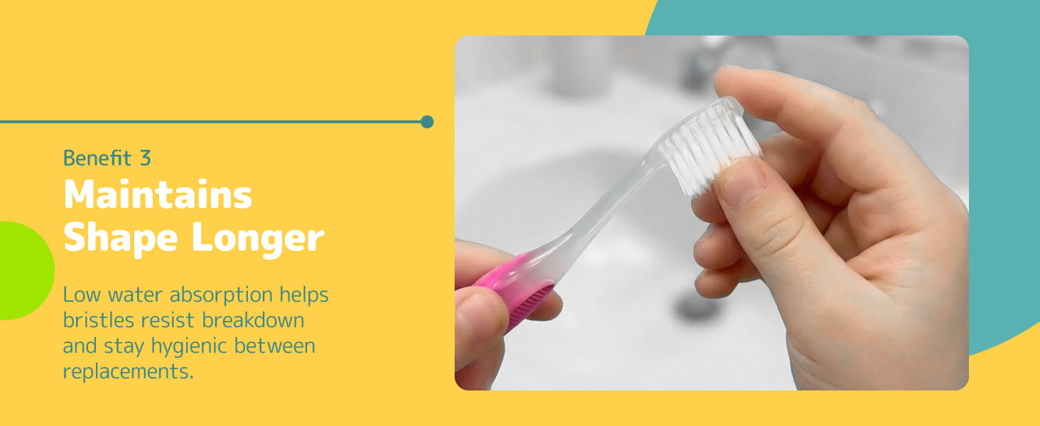 Reduce water absoprtion mainting shape of toothbrush longer with cleaner hygeine lasting longer