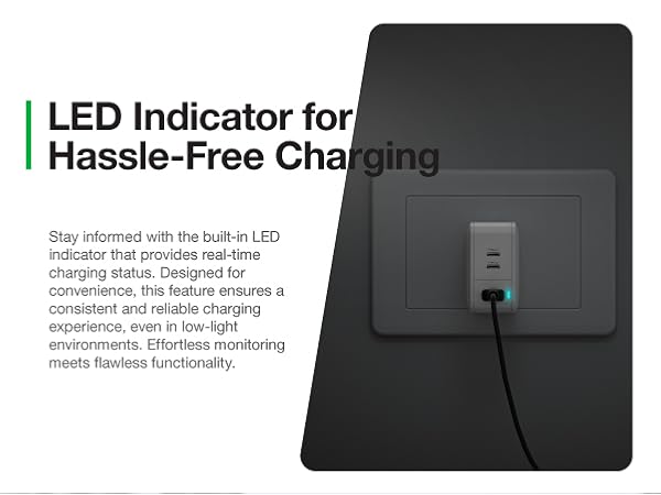 66W Fast Charging Wall Charger with 2 USB C 1 USB A Ports