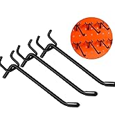 60PCS Black Pegboard Hooks, Pegboard Wall Hook Heavy Duty PegBoard Shelving Hook Fit 1/4" PegBoar...