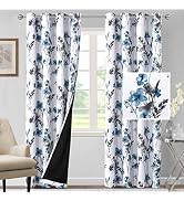H.VERSAILTEX 100% Blackout Curtains 84 inch Length 2 Panels Set Cattleya Floral Printed Drapes Le...