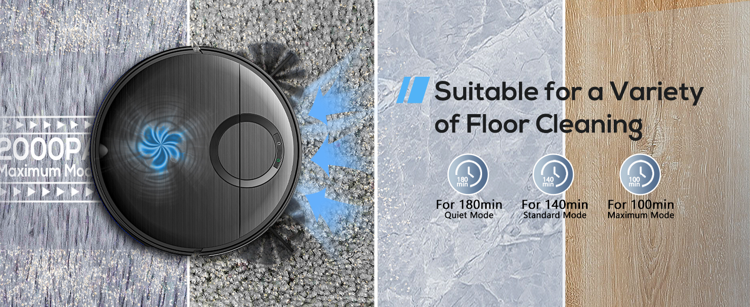 (blue)robot vacuum T7S suitable different floors - PC