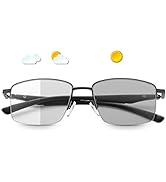 YIMI Photochromic Progressive Multifocus Reading Glasses Spring Hinge Sun Readers Computer Anti G...