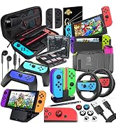 Deruitu Switch Accessories Bundle Compatible with Nintendo Switch, Kit with Carrying Case, Screen...