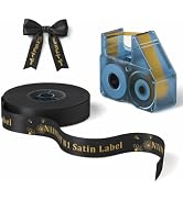 NIIMBOT N1 Satin Ribbon Label, 14mmx5.1m, Gold on Black Ribbon | for Gift, Wedding, Party Decor, ...