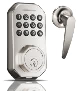 Ulecoce Keyless Entry Door Lock with Knob Set, Satin Nickel | Electronic Deadbolt for Front Door,...
