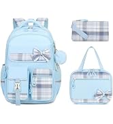 MOONBABY Girls Backpack, Kawaii Kids Backpack for Girls School Bags for Middle School Students, B...