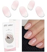 JMEOWIO Gel Nail Stickers Cream Light Pink Semi Cured Gel Nail Strips Wraps UV/LED Nails Art Desi...