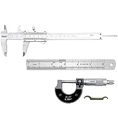 NORTOOLS Professional 3-Piece Precision Measurement Set: Vernier Caliper, Micrometer & Steel Rule...