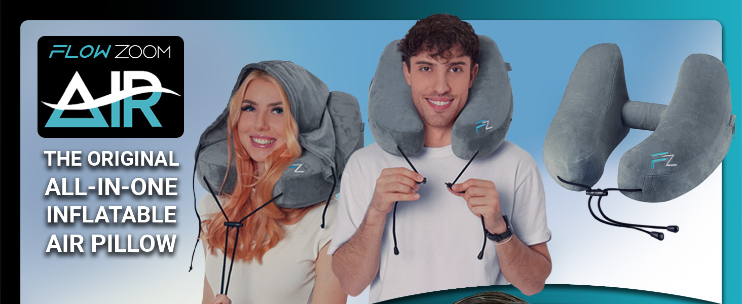 Travel pillow, neck pillow, inflatable pillow, portable pillow, compact pillow, airplane pillow