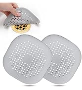 Hair Catcher,Square Hair Drain Cover for Shower Silicone Hair Stopper with Suction Cup,Easy to In...