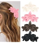ANBALA 4PCS Flower Hair Clips Non-Slip Matte Hair Clips for Women Large Claw Clips for Thick Hair...