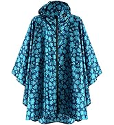 ANYOO Waterproof Rain Poncho Lightweight Reusable Hiking Hooded Coat Jacket for Outdoor Activities