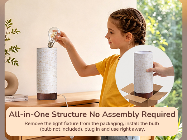 ALL-IN-ONE STRUCTURE, NO ASSEMBLY REQUIRED TABLE LAMP