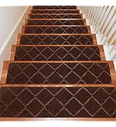Seloom Stair Treads Carpet Non-Slip with Non Skid Backing Specialized for Indoor Wooden Steps, Re...