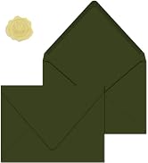 YINUOYOUJIA 100 Pack 5x7 Envelopes with stickers(100,Sage green,A7) | A7 Invitation Envelopes, Se...