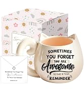 Unique Thank You Gifts for Women, Christmas Gift Set with Coffee Mug Necklace, Birthday Thanksgiv...