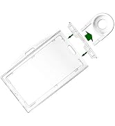 4 Pack Clear Hard Plastic ID Badge Holder Horizontal and Vertical Dual Use ID Card Holder Hold 3 ...