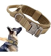 Tactical Dog Collar Military Dog Collar Adjustable Nylon Dog Collar Heavy Duty Metal Buckle with ...