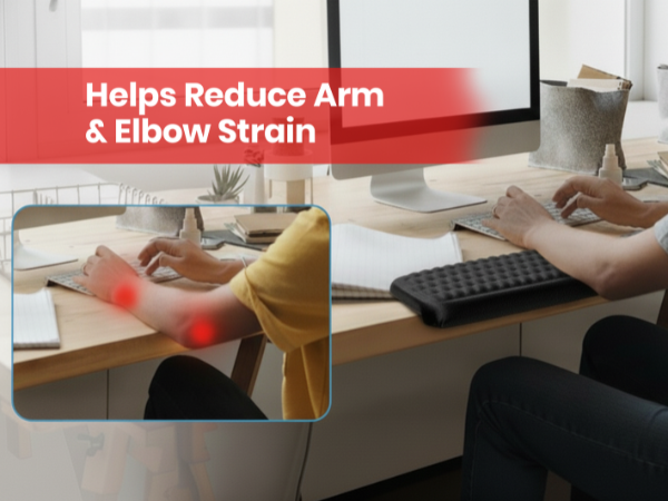 L-Shaped Memory Foam Desk Edge Cushion (2-Pack), Ergonomic Elbow & Wrist Rest for Desk