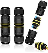 Junction Box Outdoor Waterproof Electrical Cable Connector,NineLeaf 3PK 3-PIN M20 Extension Elect...
