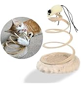 Andiker Interactive Cat Toy, Cat Plush Toy with Spiral Spring Plate and Funny Ball or Mouse Inter...
