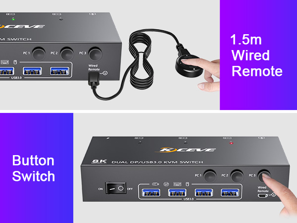USB 3.0 KVM Switch 3 computers