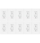 GREENCYCLE 10PK GFCI Outlet 15Amp,and Weather Resistant, GFCI Receptacle with LED Indicator,Wall ...