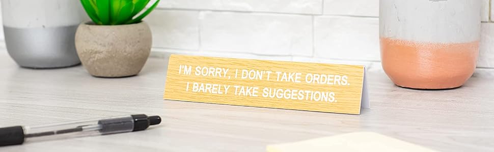 funny desk sign plaque