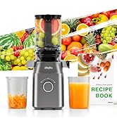 Juicer Machines, Cold Press Juicer for Fruit and Vegetable, Masticating Machine with Juice Recipe...