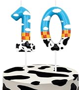 Toy Inspire Game Story 10th Birthday Number Candles, Number 10 Candle Cake Toppers for Cartoon St...